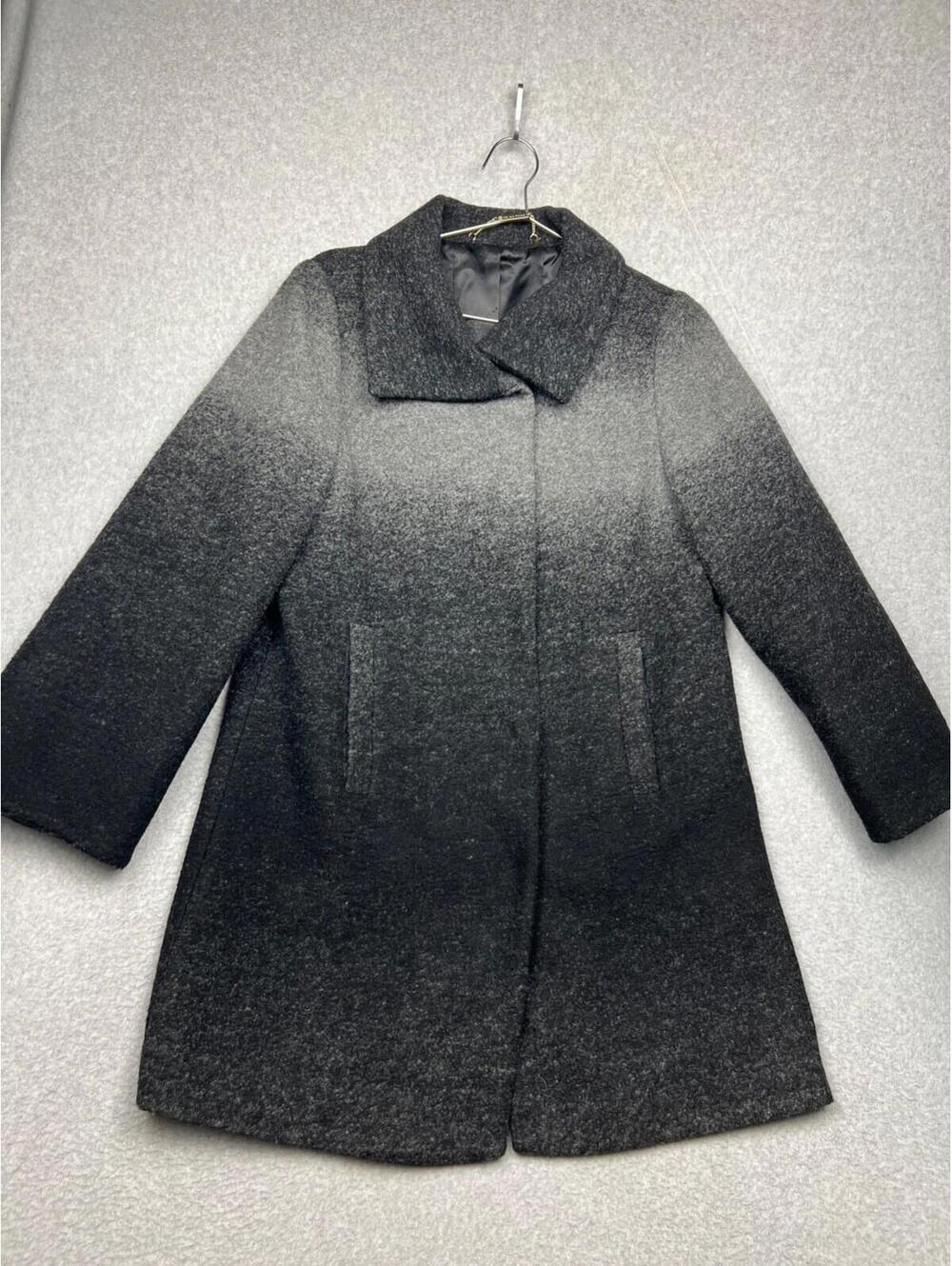 Trina Turk Womens Ombre Wool Blend Midi Coat 4 Classic Modern MCM Chic